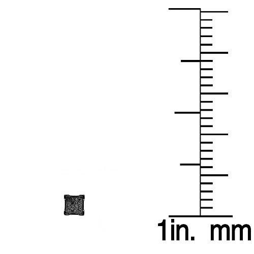 0.10 Carat (cttw) Round Black Diamond V-Prong Mens Stud Earrings 1/10 CT, Black Rhodium Plated Sterling Silver - Thumbnail 2