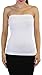 ToBeInStyle Women's Seamless Bandeau Tube Top Ribbed Without Pad - White - One Size
