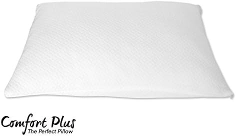 Premium Shredded Memory Foam Pillow by Comfort Plus | | Designed Breathable &amp; Cool | Hypoallergenic Machine Washable Bamboo Protective Case | Helps Reduce &amp; Alleviate Neck Pain | Full Warranty (Queen)