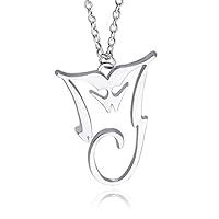 Acccity Necklace Michael Jackson Memorial Necklace Letter MJ Necklaces Jewelry (Silver)