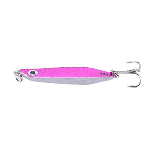 Yunzee Lead Bait Hook Hard Jigs Diving Sea Fishing Lures Popper Baits Tackle Saltwater Freshwater Lures Sinking Jigging Bait,Purple