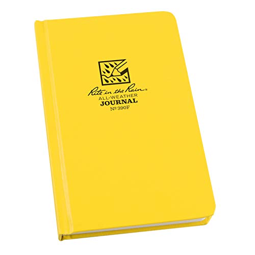 Rite-In-The-Rain-Weatherproof-Hard-Cover-Notebook-475-x-75x-0625-Yellow-Cover-Journal-Pattern-No-390F