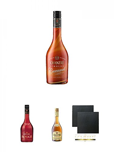 Chantrè CARAMEL 0,7 Liter + Chantrè Cuvee Rouge 0,7 Liter + Chantrè deutscher Weinbrand 0,7 Liter + Schiefer…