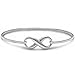 Oxford Diamond Co Solid Sterling Silver Infinity Bangle Style .925 Sterling Silver Bracelet Three Colors Available (Sterling-Silver)
