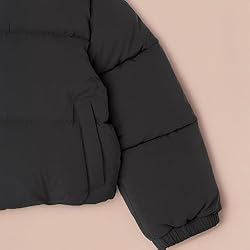 Amazon Essentials Girls' Cropped Full-Zip Puffer