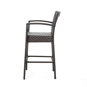 Christopher Knight Home Megan Outdoor 46" Wicker Barstool (Set of 2), Multi Brown Finish 31vvTHLm4rL
