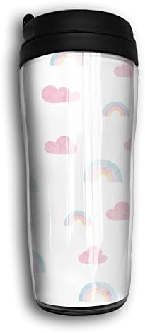 Coffee Cup Curve Travel Mug Office Insulated Tumbler Cruisers Lovely Colouds Cup,Keep Hot,Carry Hand Cup