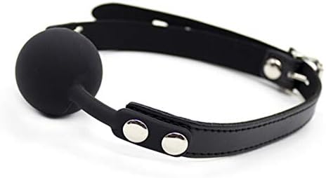PU Leather Buckle Belt Silicon Mouth Ball Open Breathable Mouth Gag for Men Woman