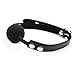 Tabuy PU Leather Paly Buckle Belt Silicon Mouth Ball Open Breathable Mouth Gag For Men Woman (Black)