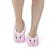 GLENMEARL Womens Warm Cozy and Lovely Animal Non-Skid Knit Indoor Home Floor Slippers Socks for Adults Girls … (6.5-8.5, Pink Pig)