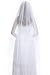 BEAUTELICATE Bridal Wedding Veil 2T Knee Length Cut Edge with Comb-V36-Ivory