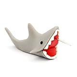 YUONUO Cute Earrings Handcraft Polymer Clay Shark Biting Ears Stud Personality Earrings Color Grey (One Pair)