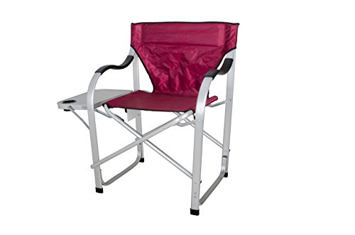 Stylish-Camping-SL1215-Burgundy-Heavy-Duty-Folding-Camping-Director-Chair-with-Side-table