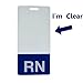 Clear RN Badge Buddy Vertical - Hospital & Nurse ID Backer Cards - Transparent Title/Role Identifier - Wear Behind Medical Name Badge on I’D Reel or Lanyard by Specialist ID (Blue)