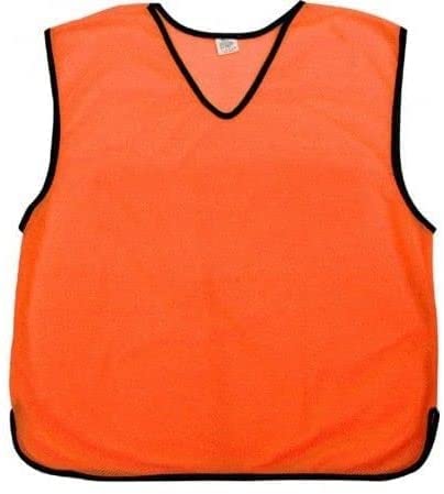 Pack of 10 X Training Football Bibs for Practice Kids Junior Sizes - Training Bibs Mesh Football Bibs, Netball bibs, Soccer, Rugby, cricket, football Sports Bibs Function Party Outdoor Orange (Junior)