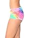 iHeartRaves Rainbow Tie Dye Velvet Booty Shorts Bottoms (Large)