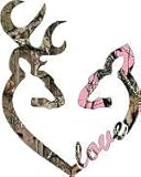 Buck & Doe Deer Heart Browning Car Truck SUV Window Sticker Decal