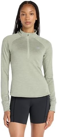 New Balance Women's Sport Essentials Space Dye Quarter Zip, Ash