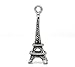 Housweety 50pcs Silver Tone Eiffel Tower Charm Pendants 24x9mm