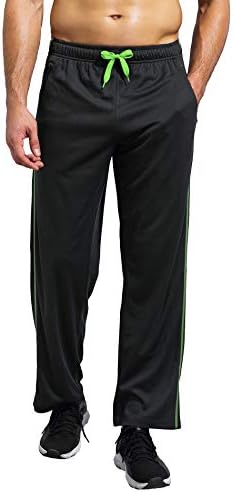 Mens Sweatpants with Pockets Quick Dry Workout Pants Open Bottom Athletic Pants