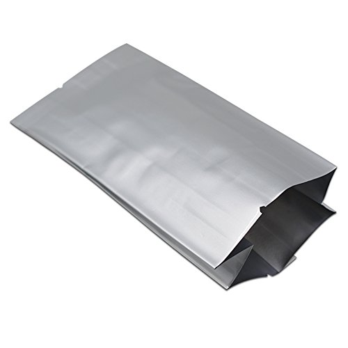 Click Here to See More Images Silver Pure Foil Vacuum Heat Sealer Mylar Bags Aluminum Foil Sealed Seeds Nuts Supplies Food Storage Pouch Mylar Sports Outdoor Powder Flat Wraps (300, 2.6x8.7+1.6 inch)
