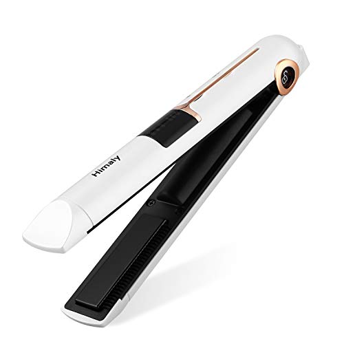 Cordless Hair Straightener for Travel, Mini USB Rechargeable Portable Flat Iron with Ceramic Tourmaline Plates, Adjustable Temperature
