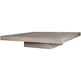 Afuera Living Concrete Coffee Table, 57 in x 57 in x 12 in, Handmade Lightweight Concrete, Slate Gray Finish, Weather-Resista