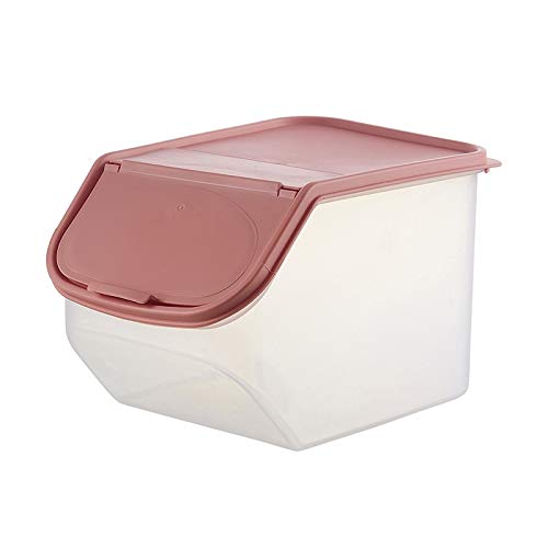 Lannmart Dried Food Storage Sealed Box with Measuring Cup Plastic Kitchen Cereal Flour Rice Bin Bean Grain Container Organizer Ho - Thumbnail 2