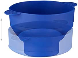 Relaxdays Palomitero para Microondas, Silicona, Azul, 25.5x25.5x14.5 cm