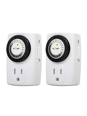 BN-LINK BND-60/U47 Indoor Mini 24-Hour Mechanical Outlet Timer, 3-Prong, 2-Pack - Image 2
