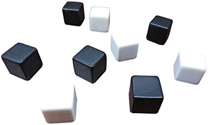 Hobby Monsters 10 Piece Blank Black and White 16mm Game Dice - Make Your Own Game