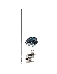 Aries 10813 individual, 3 pies 500 Watt CB Radio Antena Kit w para montaje de espejo y coaxial (Negro)