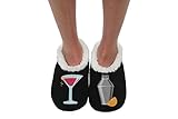 Snoozies Womens Classic Splitz Applique Slipper Socks (X-Large, Cosmopolitan)