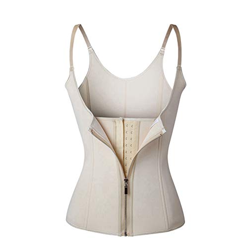 Waist Trainer Vest Corset Women Zipper Hook Body Shaper Waist Cincher Tummy Control White
