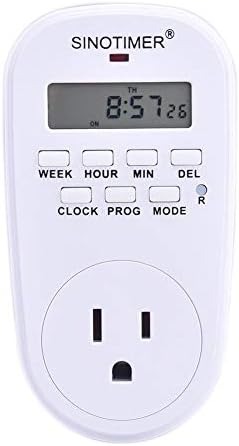Electronic Digital Mains Timer Socket Plug-In, 7 Day Weekly Programmable Plug-In Timer Switch