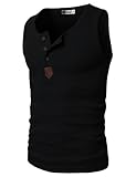 H2H Mens Unique Slim Fit Round neck Tank Top BLACK US M/Asia L (JPSK15)