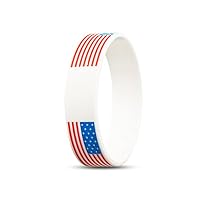RyanLemon Silicone Wristband Select from a Variety of Colors Sport Fashion Multicolor Country Flag Unisex Bracelet (USA(Wide))