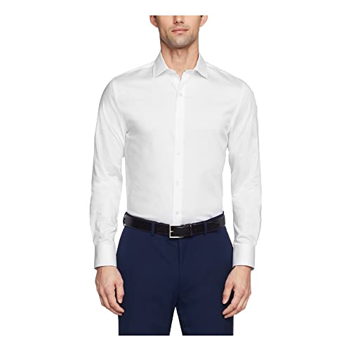 Tommy Hilfiger Men's Dress Shirt Slim Fit Stretch Twill, White, 16" Neck 34"-35…