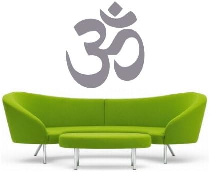 Om, Ohm- Wall Decal (Silver - Metallic, Measures: 25" (h) x 22" (w))