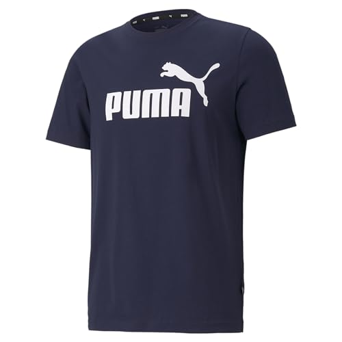 Puma Ess Logo Tee Camiseta de Deporte, Peacoat, M Hombre