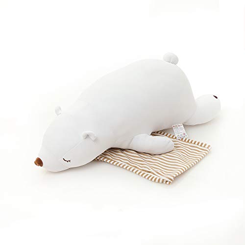 Niuniu Daddy Soft Stuffed Polar Bear Cute Plush Baby Toy Stuffed Animal Hugging Pillow Plushies Kids Bedtime Friend Pillow Cushion 14 Inches