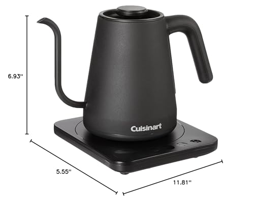 Cuisinart GK-1 Digital Goose Neck Kettle, Precision Gooseneck Spout Designed for Precise Pour Control that Holds 1-Liter, 1200-Watt Allows for Quick Heat Up, Stainless Steel,Black - Image 6