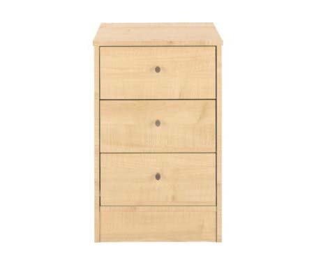 Brand New Malibu 3 Drawer Bedside Chest Maple Effect Cheapest On