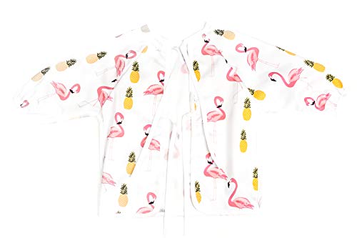 Pikababy Long Sleeved Bib Waterproof Bibs with Pocket - 6 to 24 Months Baby Girl and boy Colors (Flamingo) - Thumbnail 2