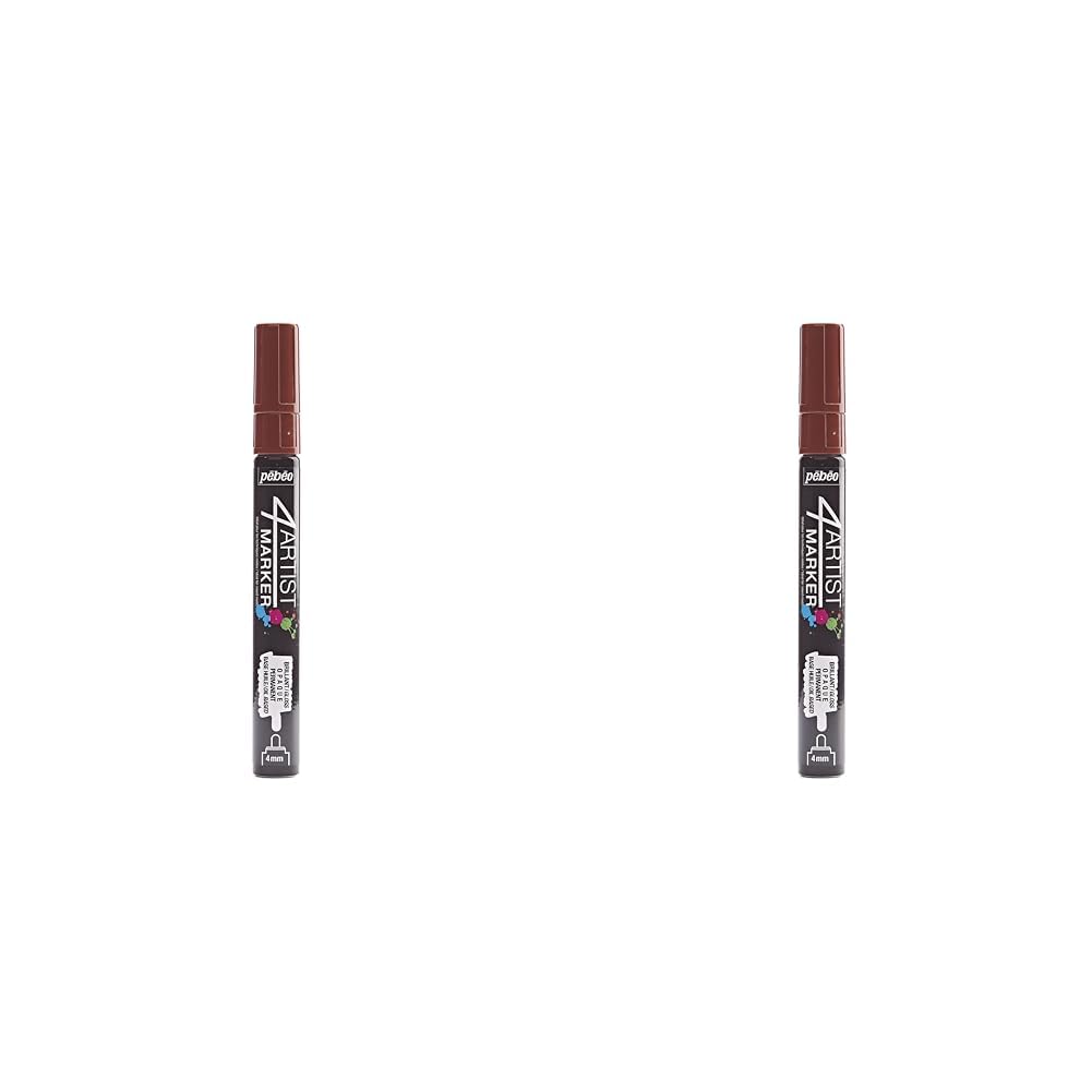PEBEO 4 Artist Markers, Metal, Brown, 0.15 x 0.15 x 1.41 cm (Pack of 2)