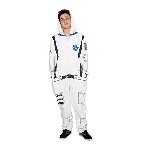 Mad Engine NASA Astronaut Costume Hooded Pajama Union Suit (Adult Small)
