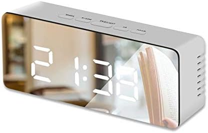 LED Digital Alarm Clock and 10W Fast Qi Charging Stand (2-in-1) Time, Date, and Temperature | Daily and Weekly Custom Alerts | Fast Charger Smartphone for Bedroom, Office Use