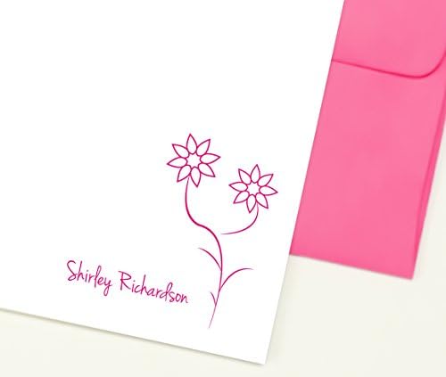 Personalized Note Cards with Envelopes for Kids Girls Stationery for Writing Letters Pink Notecards