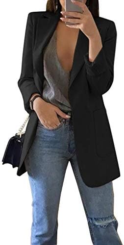 Womens Blazers Spring Autumn Casual Front Open Pockets Wear to Work