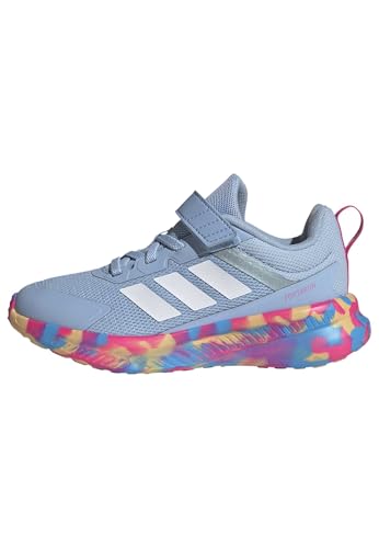 adidas Unisex-Kids Fortarun 4.0, Blue/Magic Grey Metallic/Lucid Pink, 3.5